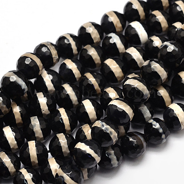 Black Round Tibetan Agate Beads
