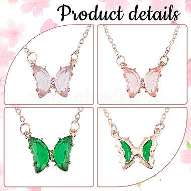 3Pcs 3 Colors Acryllc Butterfly Pendant Necklaces Set(NJEW-AN0001-22)-3