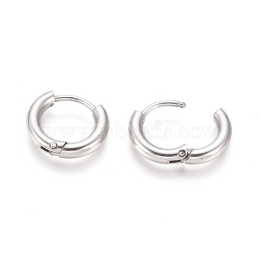 304 Stainless Steel Huggie Hoop Earrings(X-EJEW-F111B-13mm-P)-3