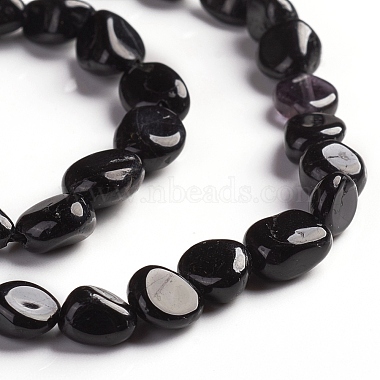 Natural Black Tourmaline Beads Strands(G-D0002-B39)-3