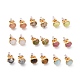 Natural Gemstone Flat Round Stud Earrings(EJEW-G313-01G)-1