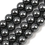 Synthetic Non-magnetic Hematite Beads Strands, Smooth Round, Grade 5A, 10mm, Hole: 1.5mm, about 41pcs/strand, 15.75''(40cm)(GG-CBAB93D-B01-10mm)