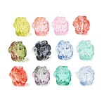 Baking Paint Transparent Glass Beads, Nine-tailed Fox, Mixed Color, 20x18x14~15mm, Hole: 1.4mm(GL-CBA15FA-15)