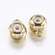 Brass Tube Bails, Loop Bails, with Rubber, Barrel, Golden, 7x5x3.5mm, Hole: 0.7mm, Inner Diameter: 1.5mm(KK-K197-A-13G)