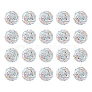 Pave Disco Ball Beads, Polymer Clay Rhinestone Beads, Round, Crystal AB, PP13(1.9~2mm), 6 Rows Rhinestone, 10mm, Hole: 1.5mm(RB-YW0001-09)