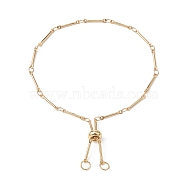 Brass Bar Link Chain Bracelet Making, Slider Bracelet, Fit for Connector Charms, Golden, 9-1/4 inch(23.5cm)(AJEW-JB01187-01)