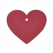 Blank Kraft Paper Card, Pearlized, DIY Bookmark Card, Heart, Dark Red, 7x8x0.03cm, Hole: 0.5cm(DIY-WH0143-07B-06)