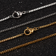 304 Stainless Steel Box Chain Necklaces, with Lobster Claw Clasps, Mixed Color, 17.7 inch(45cm), 1.5mm(NJEW-O096-08)