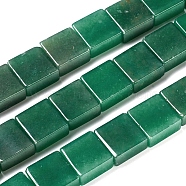 Natural Green Aventurine Beads Strands, Flat Slice Square Beads, 16x16x8mm, Hole: 1.2mm, about 24pcs/strand, 14.96 inch(38cm)(G-I194-37)