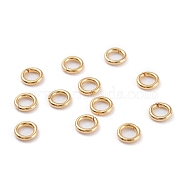 304 Stainless Steel Jump Rings, Open Jump Rings, Round Ring, Real 18K Gold Plated, 20 Gauge, 4x0.8mm, Inner Diameter: 2.4mm(STAS-R060-4x0.8)