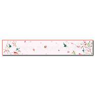 Cotton and Linen Table Runner for Dining Table, Rectangle, Pink, Flower Pattern, 300x1800mm(DJEW-WH0014-008)