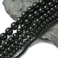 Dyed Glass Pearl Round Beads Strands, Black, 4mm/6mm/8mm/10mm/12mm, Hole: 1mm, about 70~216pcs/strand(HY-X0001-05)