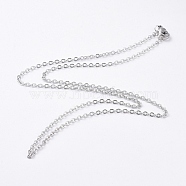 304 Stainless Steel Women Chain Necklaces, Stainless Steel Color, 17.7 inch(45cm)(NJEW-C079-01)