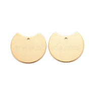 201 Stainless Steel Pendants, Flat Round, Real 24k Gold Plated, 18x20x0.8mm, Hole: 1.4mm(STAS-K217-99G)