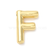 Eco-Friendly Rack Plating Brass Pendants, Long-Lasting Plated, Lead Free & Cadmium Free, Real 18K Gold Plated, Letter Charm, Letter F, 22x14.5x5mm, hole: 3.5x2mm(KK-R143-21G-F)