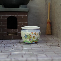 Mini Porcelain Tank, Micro Landscape Dollhouse Accessories, Pretending Prop Decorations, Sea Green, 47x37mm(BOTT-PW0011-38B)