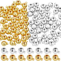 100Pcs 2 Colors Brass Crimp Beads, Long-Lasting Plated, Round, Mixed Color, 5x3.5x3.5mm, Hole: 0.9mm, 50pcs/color(KK-BBC0014-30)