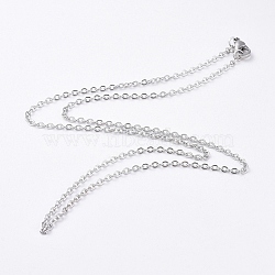 304 Stainless Steel Women Chain Necklaces, Stainless Steel Color, 17.7 inch(45cm)(NJEW-C079-01)