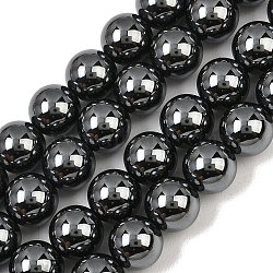 Synthetic Non-magnetic Hematite Beads Strands, Smooth Round, Grade 5A, 10mm, Hole: 1.5mm, about 41pcs/strand, 15.75''(40cm)(GG-CBAB93D-B01-10mm)