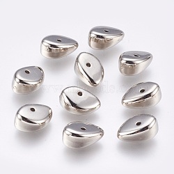 CCB Plastic Beads, teardrop, Platinum, 15.5x10.5x7.5mm, Hole: 1mm(CCB-F008-14P)