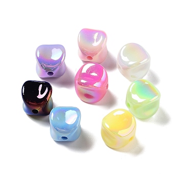 UV Plating Iridescent Acrylic Beads, AB Color, Candy, Mixed Color, 19x18.5x15.5mm, Hole: 2.5mm