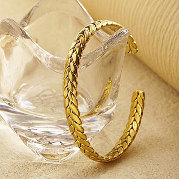 Classic Stainless Steel Wheat Bangles, Open Bangles for Women