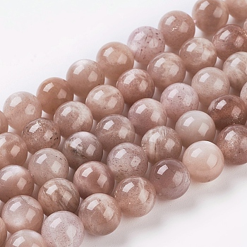 Natural Sunstone Beads Strands, Round, 12mm, Hole: 1mm, about 16pcs/strand, 7.8 inch