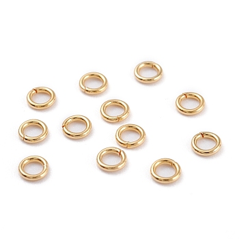 304 Stainless Steel Jump Rings, Open Jump Rings, Round Ring, Real 18K Gold Plated, 20 Gauge, 4x0.8mm, Inner Diameter: 2.4mm