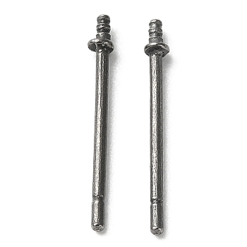 Titanium Stud Earring Findings, Screw Earring Pins, Platinum, 13x1.4mm, Pin: 0.7mm