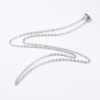 304 Stainless Steel Women Chain Necklaces, Stainless Steel Color, 17.7 inch(45cm)