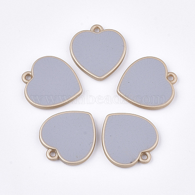 Light Steel Blue Heart Plastic Pendants