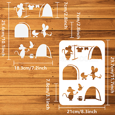 プラスチック製図用ステンシルテンプレート(DIY-WH0396-431)-2