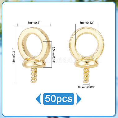 Elite 50Pcs Brass Screw Eye Peg Bails(KK-PH0005-40)-2