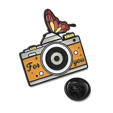 Camera with Butterfly Enamel Pins(JEWB-D308-02B-EB)-3