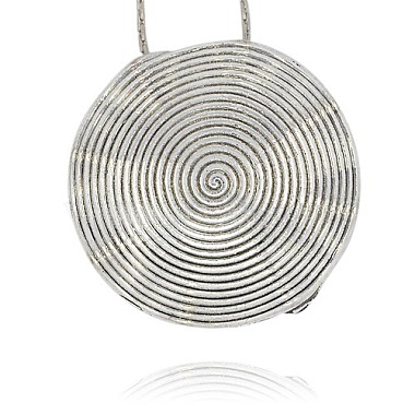 Antique Silver Flat Round Alloy Pendants