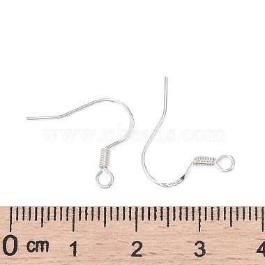 925 Sterling Silver Flat Coil Earwire(X-STER-S002-53)-3