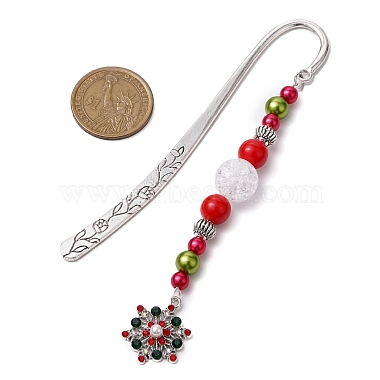 Christmas Theme Alloy Hook Bookmarks(AJEW-JK00336)-3