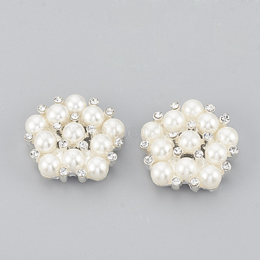 22mm Silver Ivory Flower Alloy Cabochons