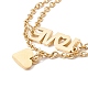 Bracelet à breloques cœur et mot d'amour en cristal strass avec 304 chaînes en acier inoxydable pour femme(STAS-P304-15G)-3
