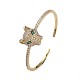 Bracelet manchette ouvert léopard zircon cubique(BJEW-N012-028)-1