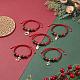 5Pcs 5 Styles Adjustable Red Green Round Wood Braided Bead Bracelet Sets(BJEW-JB09928-S)-1