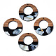Opaque Resin & Walnut Wood Pendants(RESI-T035-20-B01)-1