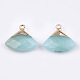 Electroplate Natural White Jade Pendants(X-G-T112-04F)-2