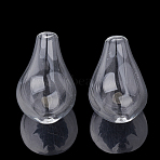 Handmade Blown Glass Beads, teardrop, Clear, 25~27x17mm, Hole: 2~3mm(BLOW-X006-1)