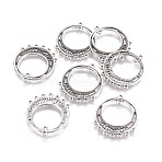 Tibetan Style Alloy Chandelier Components Links, Ring, Antique Silver, 32.5x27.5x1.5mm, Hole: 1.4~1.5mm(PALLOY-F240-12AS)