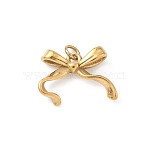 304 Stainless Steel Pendants, Cadmium Free & Nickel Free & Lead Free, Bowknot, 12x16x4.5mm, Hole: 2.5mm(STAS-A131-11B)