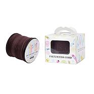 Faux Suede Cord, Faux Suede Lace, Paper Box Packing, Coffee, 3.0x1.4mm, about 98.43yards/roll(90m/roll)(LW-JP0001-3.0mm-1093)