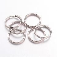 Iron Split Key Rings, Double Loops Jump Rings, Platinum, 16x2mm, Inner Diameter: 14.5mm(JRD16mm)