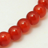 Natural Carnelian Beads Strands, Dyed & Heated, Grade A, Round, 6mm, Hole: 0.8mm, about 62pcs/strand, 14.6 inch(G-G338-6mm-01)