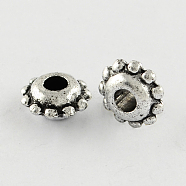 Antique Acrylic Spacer Beads, Flat Round, Antique Silver, 8.5x4mm, Hole: 3mm, about 4260pcs/500g(PACR-Q085-48AS)